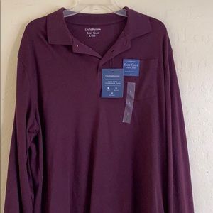 Dark red long sleeve soft polo